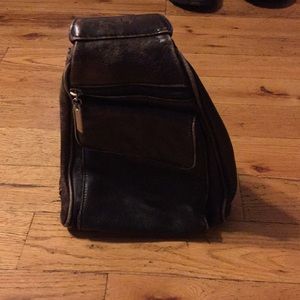 Leather backpack purse